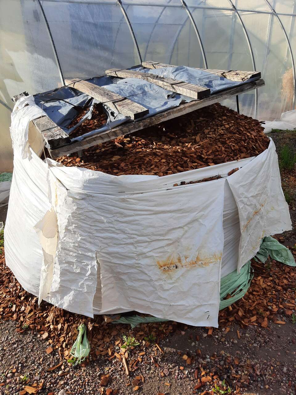 Pallet of Wood Chips