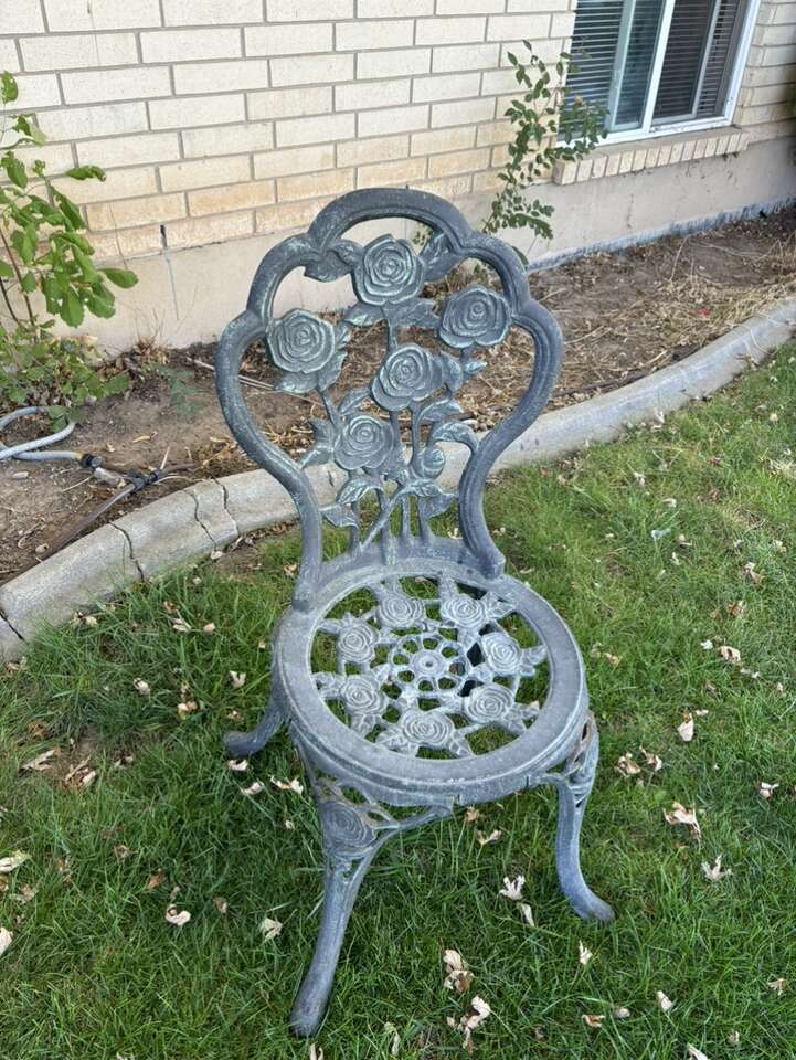 victorian style cast iron patio outdoor chair