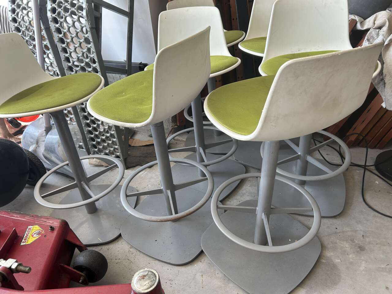 $400 7 Modern Lime Green Heavy Duty Stool Chairs $75 each
