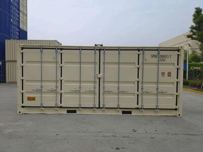 20' New, Single Trip, Standard Height, Open Side Door Shipping Container, Storage Box