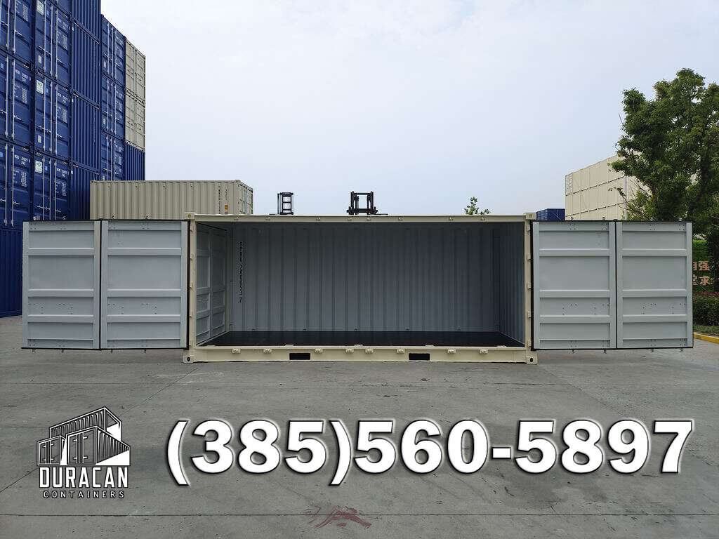 20' New, Single Trip, Standard Height, Open Side Door Shipping Container, Storage Box