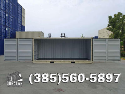 20' New, Single Trip, Standard Height, Open Side Door Shipping Container, Storage Box