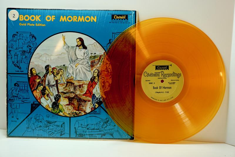 Vintage Mid Century clear, GOLDEN PLATE edition,  Book of Mormon vinyl LP records!  LDS Later Day Saints gold