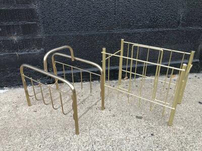 Vintage mid century modern brass / gold / wire magazine racks