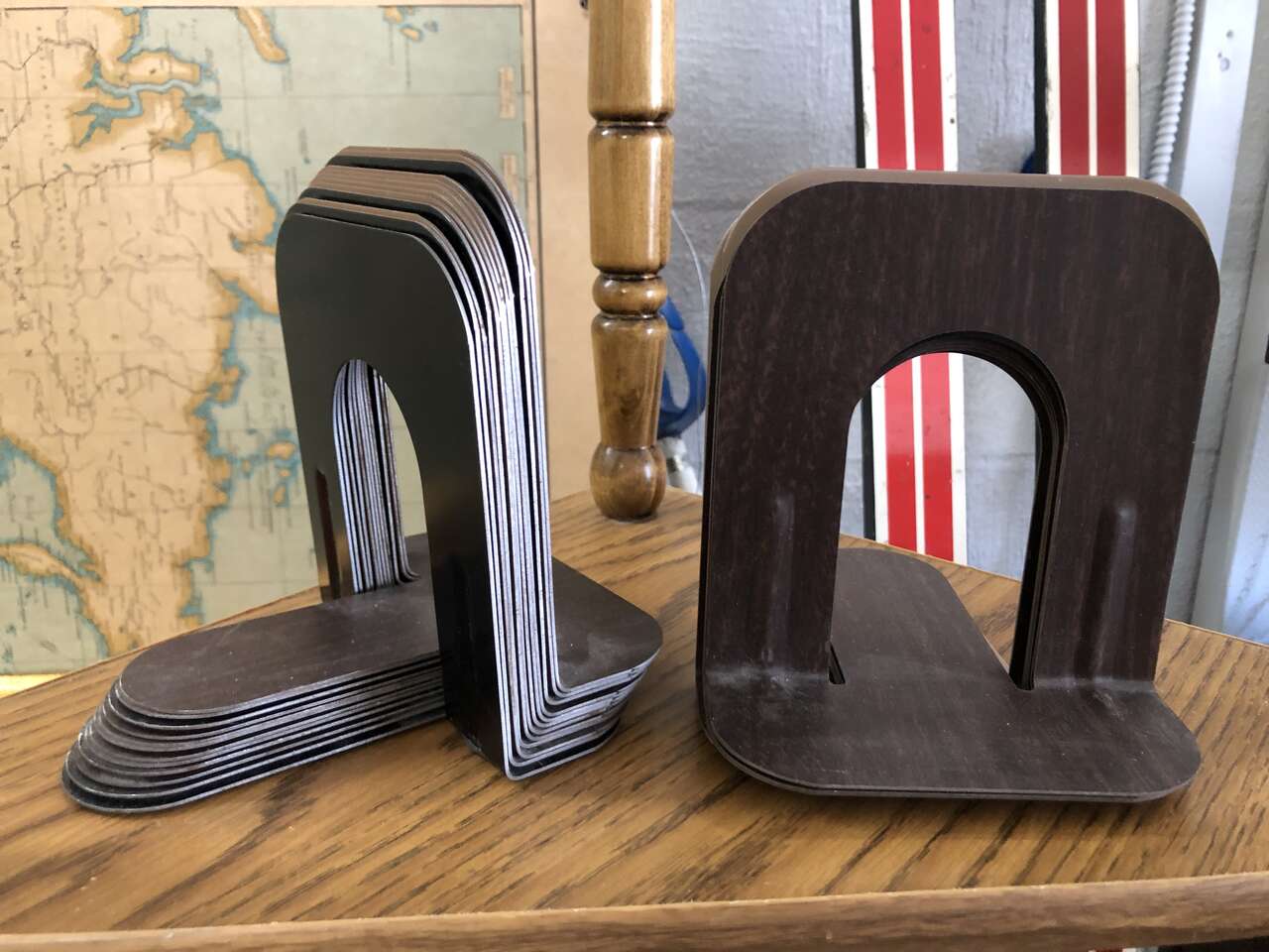 Vintage Classic Mid Century Modern metal bookends ultra slim, book-ends, book, bookshelf library book reading MCM