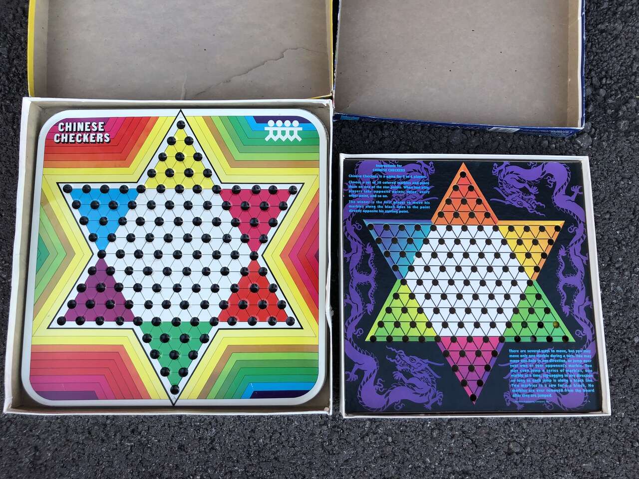Super groovy, vintage 1970's Chinese Checkers board games. Great decorations and wall art. Fun to play as well