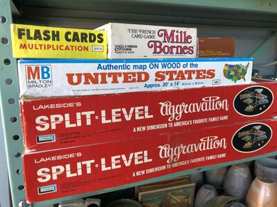 Tons of awesome vintage & antique board games. Large selection. Lots of fun memories. Great decorations