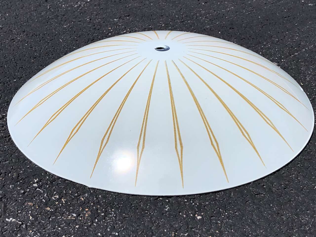 XL Beautiful large MCM ceiling light lampshades, glass sconce, vintage circular Mid Century Modern