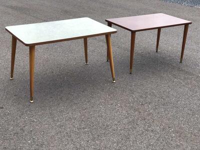 Vintage mid century modern coffee tables / side tables MCM w wooden legs