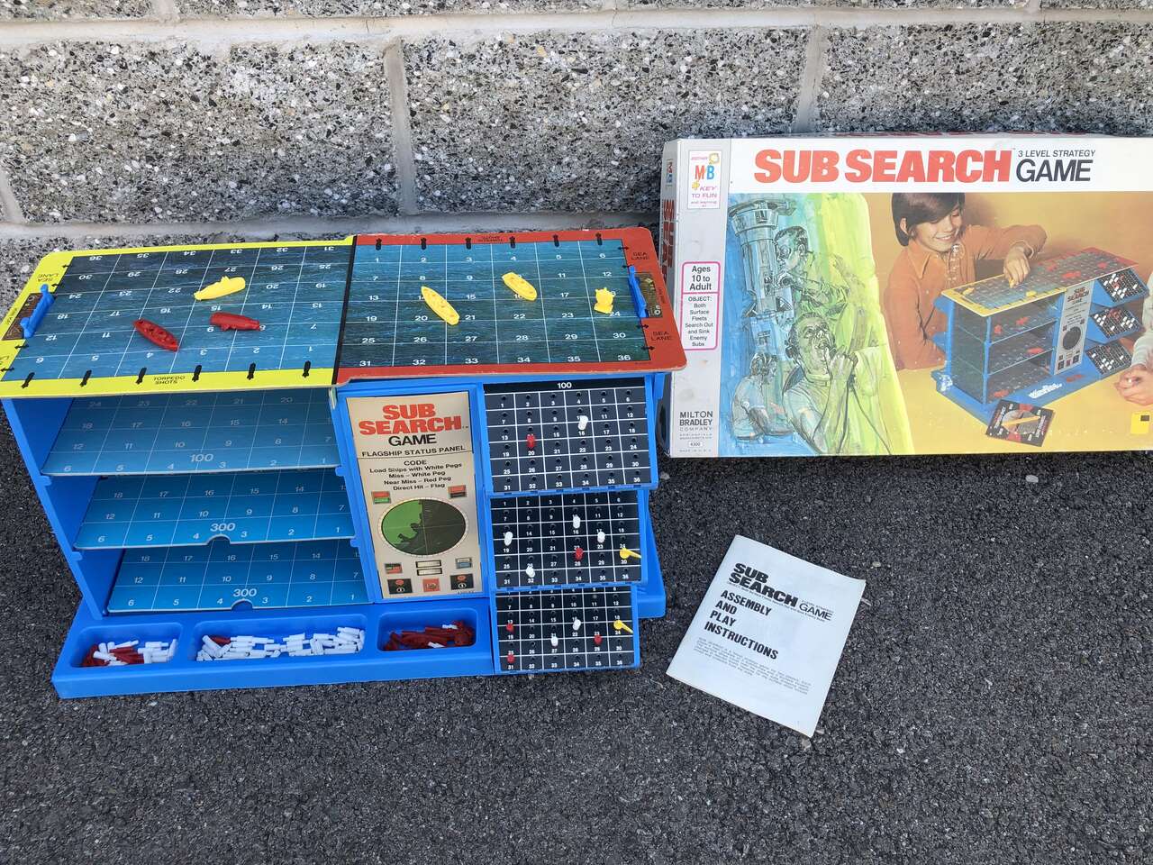 Vintage Sub Search triple layer game game by Milton Bradley