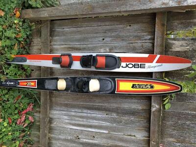 Awesome groovy, retro, vintage waterskis, awesome cabin, game room decor