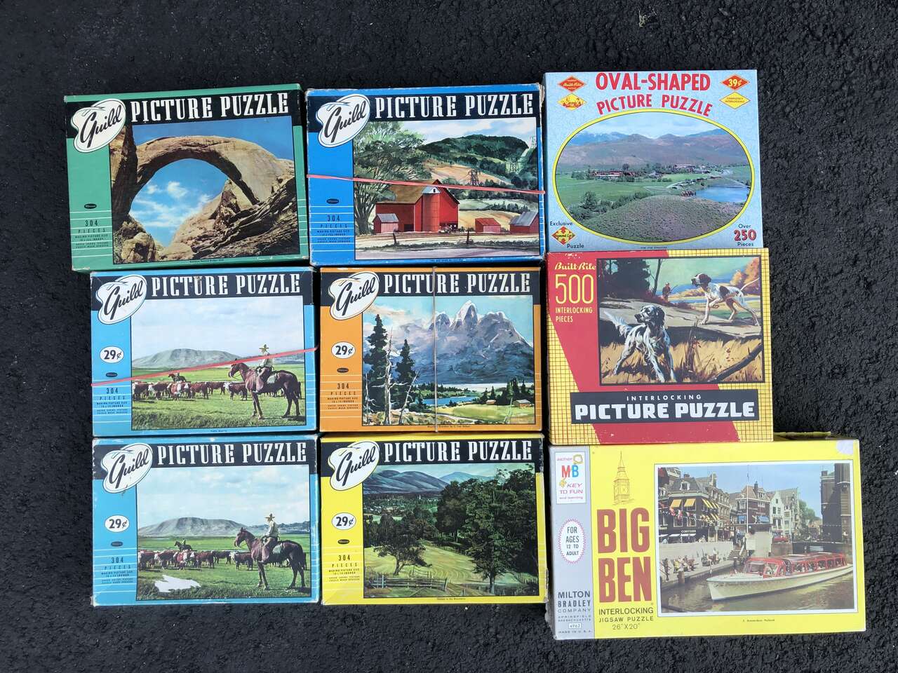 Antique Guild picture puzzles from the 1940’s Build Rite