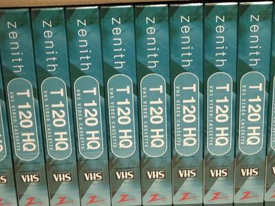 Unopened, NEW, Vintage new blank Zenith VCR blank VHS video tapes 120 minutes high quality video cassette recorder 8 avail