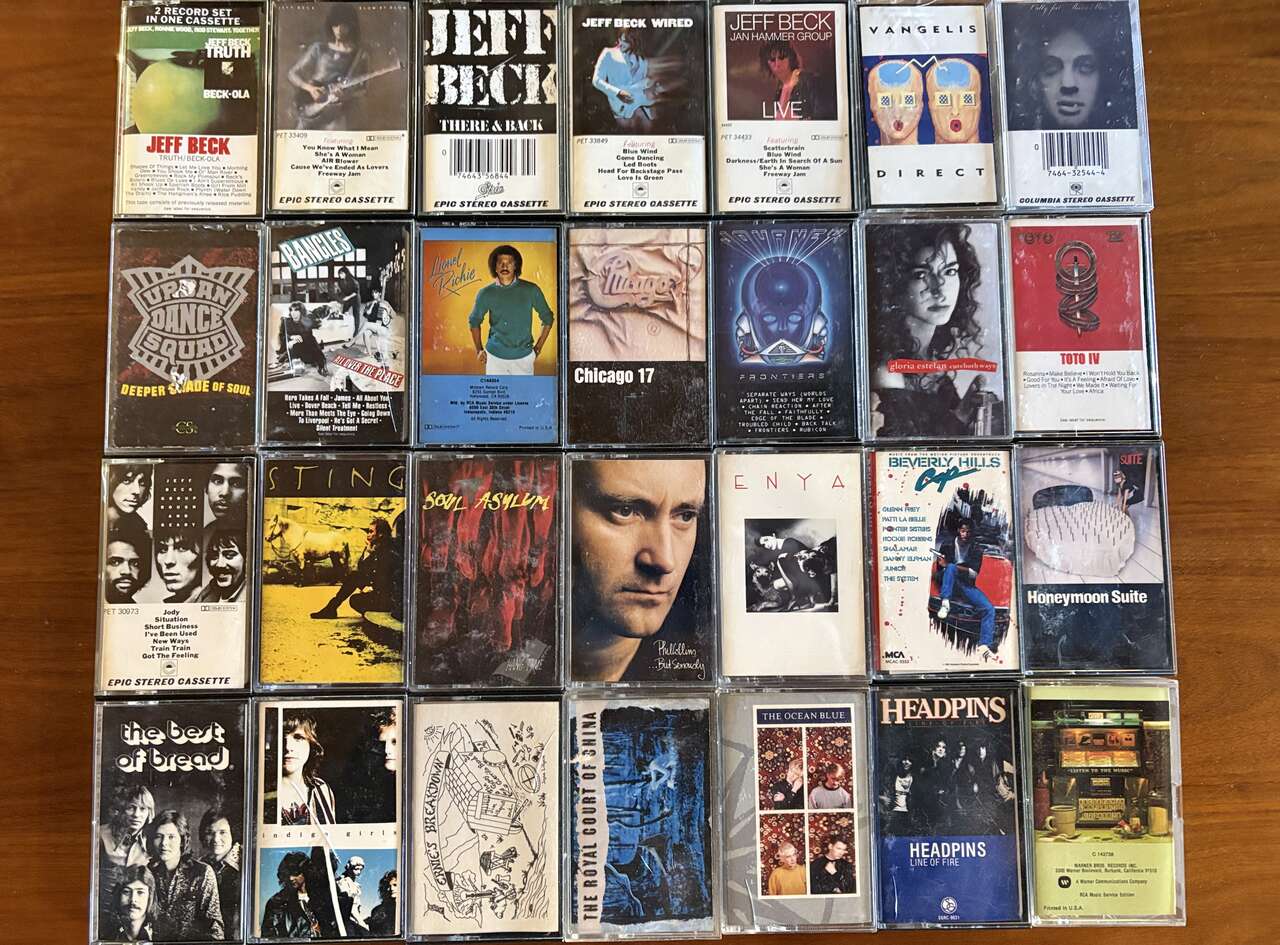 Audio cassette tapes, 100+ avail. rock, hair bands, pop, Van Halen, Krokus, journey more 70’s 80’s music cassette vintage