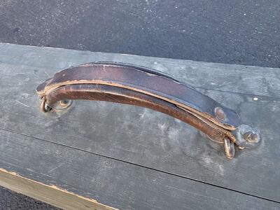 Antique US Army Air Forces wooden projector slides case w drawers, leather handle, great cubby shelf, vintage Military