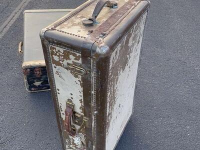 Antique suitcases. Great patina, leather, vintage, leather handles