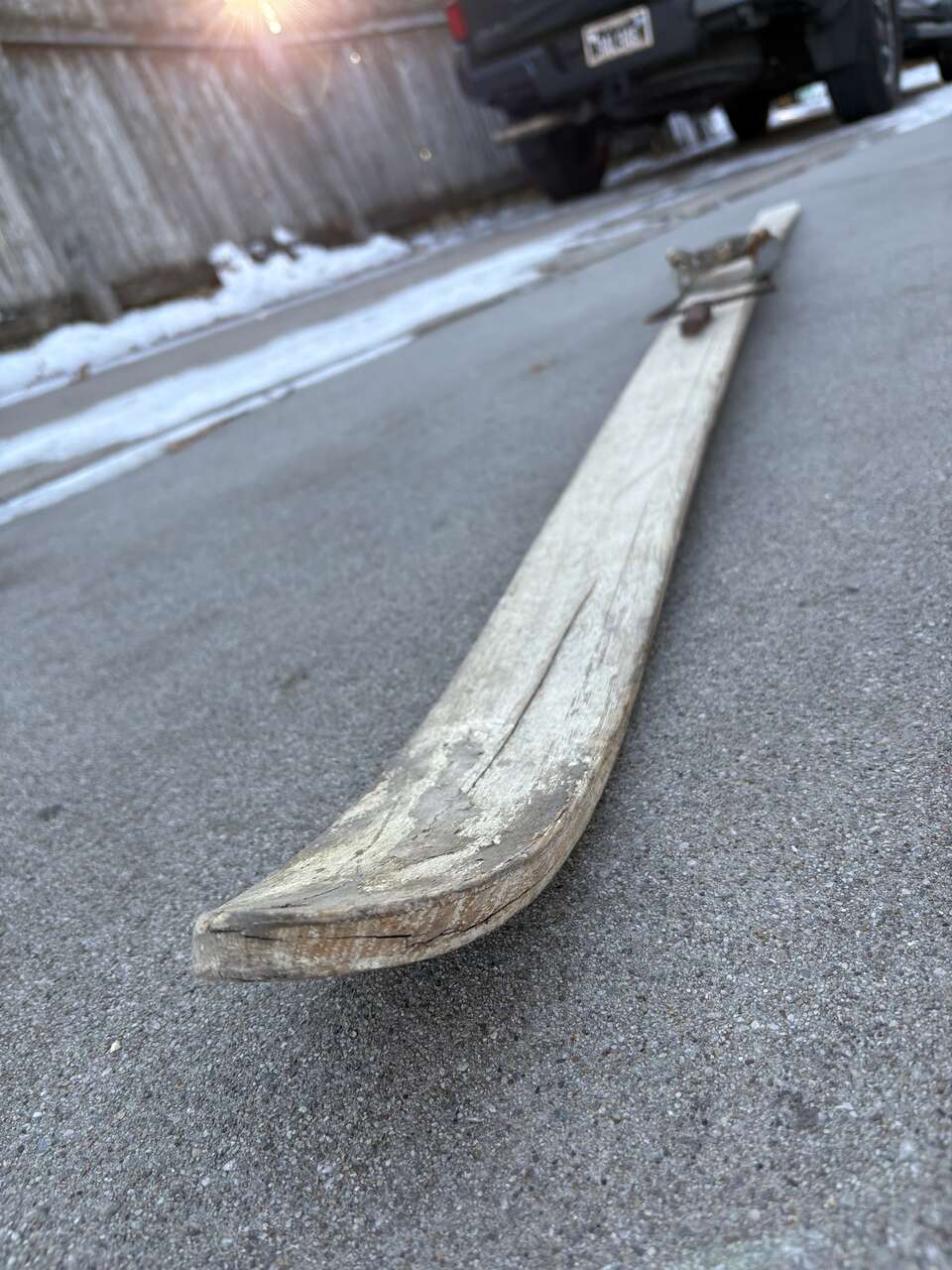 Weathered, antique wooden ski    - great wall hanger, decoration, cabin decor