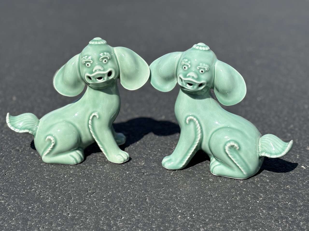 Pair of vintage Asian Foo Dogs.  Superb condition. Ceramic