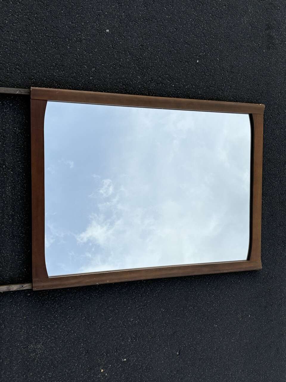 Beautiful Vintage Mid Century Modern wall mirror wooden frame MCM dresser mirror