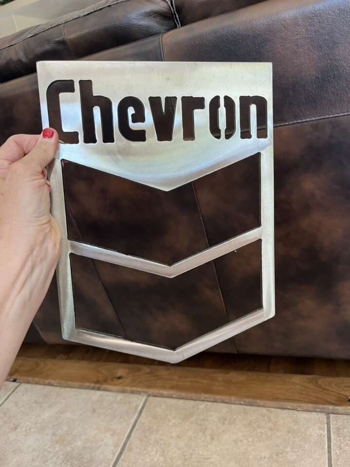 Metal Plasma Cut Chevron Sign