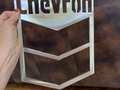Metal Plasma Cut Chevron Sign