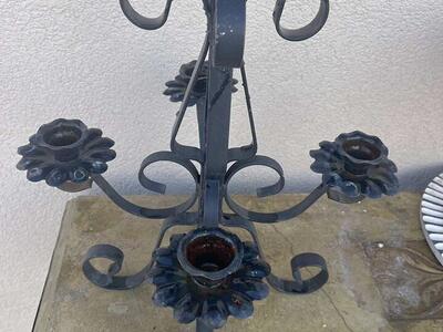 Black Wrought Iron Candle Holder Vintage Style 15