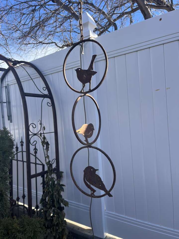 Wrought Iron Metal Bird Swing Decoration 31 L