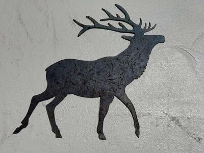 Steel Cut Metal Elk CutOut 12 T 13 L