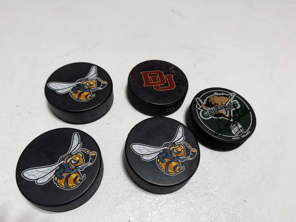 Official Hockey Pucks Grizzlies And Bees Set
