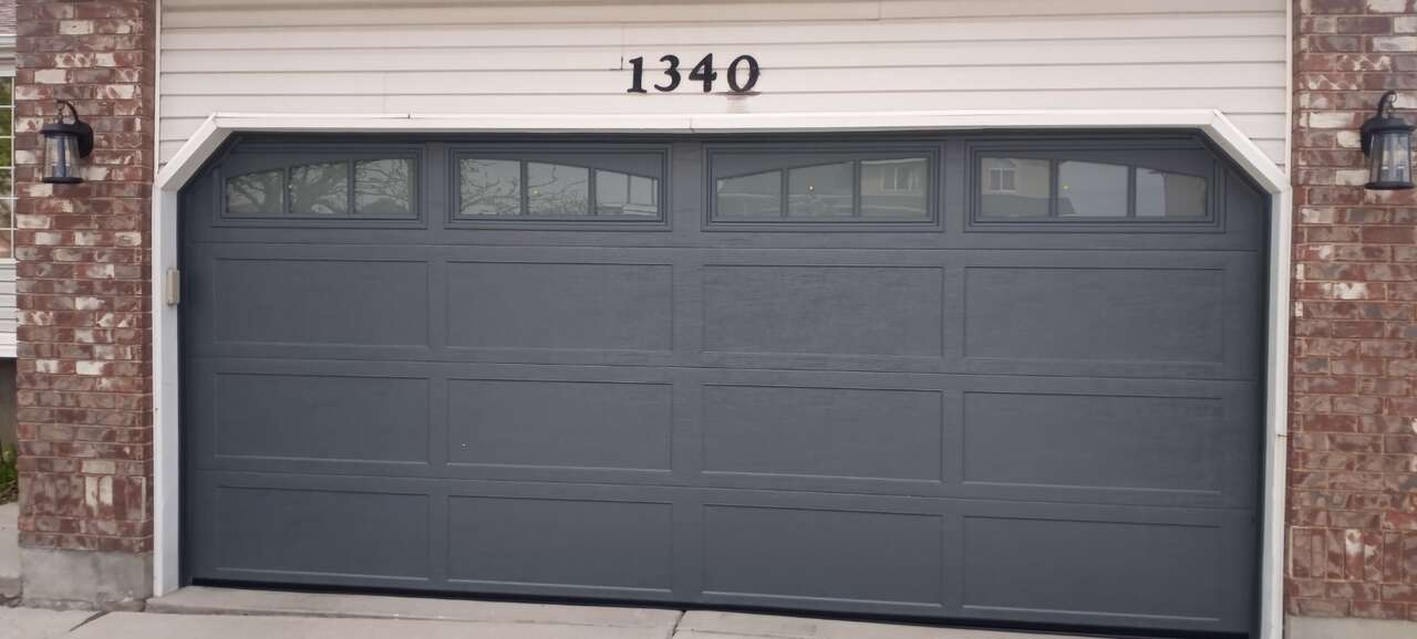 16x7 insulated flush charcoal garage door