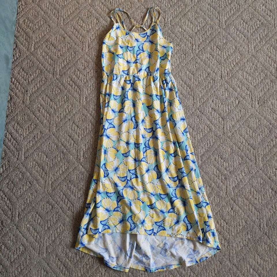 Cute Youth Girls Yellow Butterfly Dress 14/16