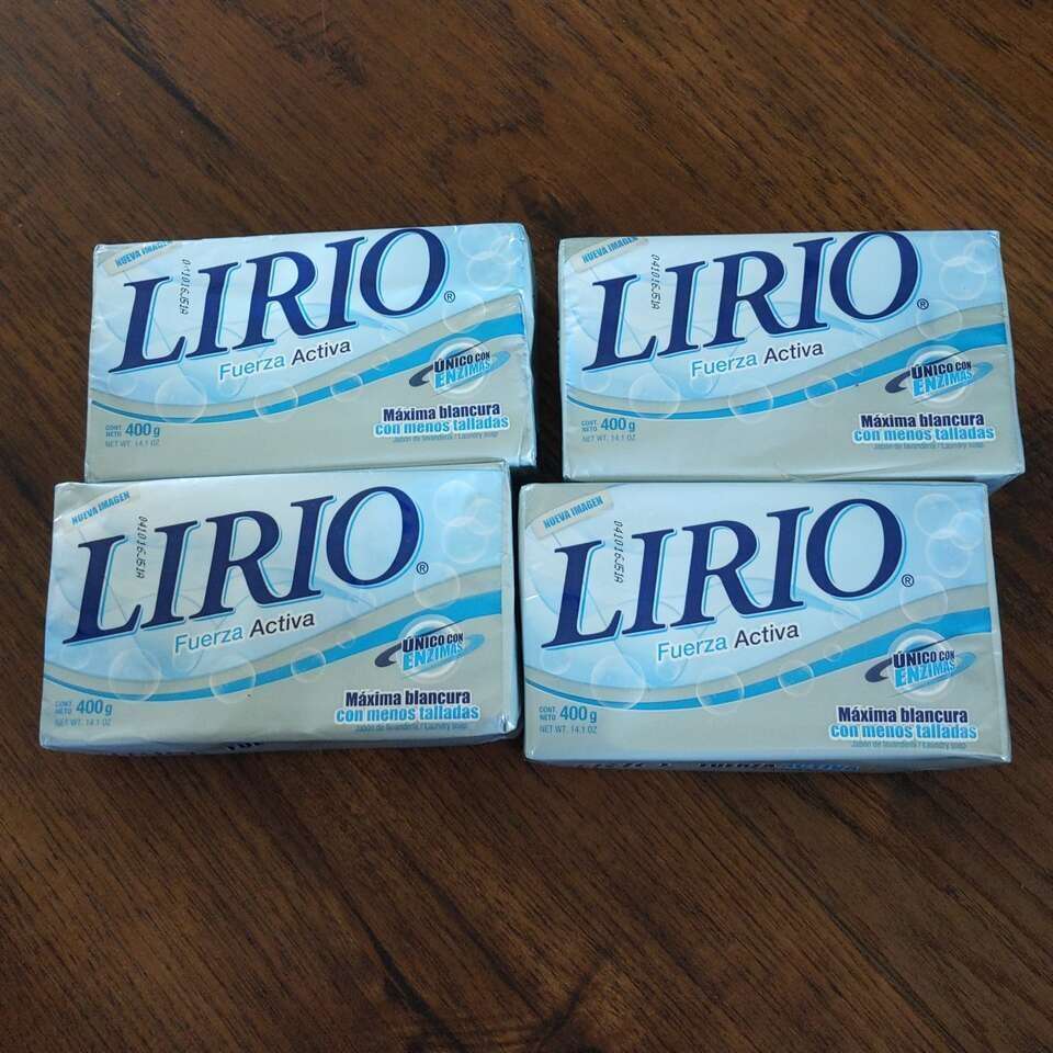 4 PCS LIRIO Fuerza Activia Laundry Bar Soap 400g
