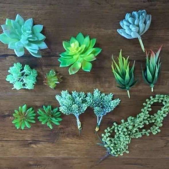 12 fake faux succulents plants