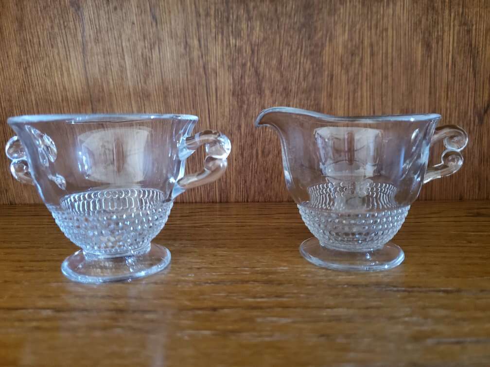 Duncan Miller Teardrop Creamer and Sugar Bowl