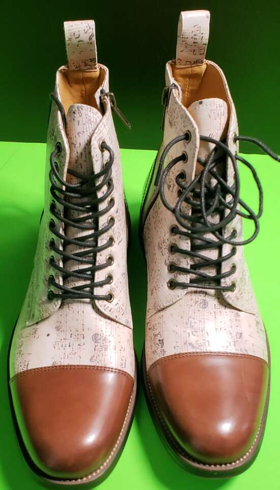 Thatcher Finch Leather Music Note Lace-Up Boot