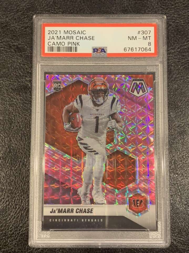 Mosaic Ja’Marr Chase Camo Pink PSA 8 RC