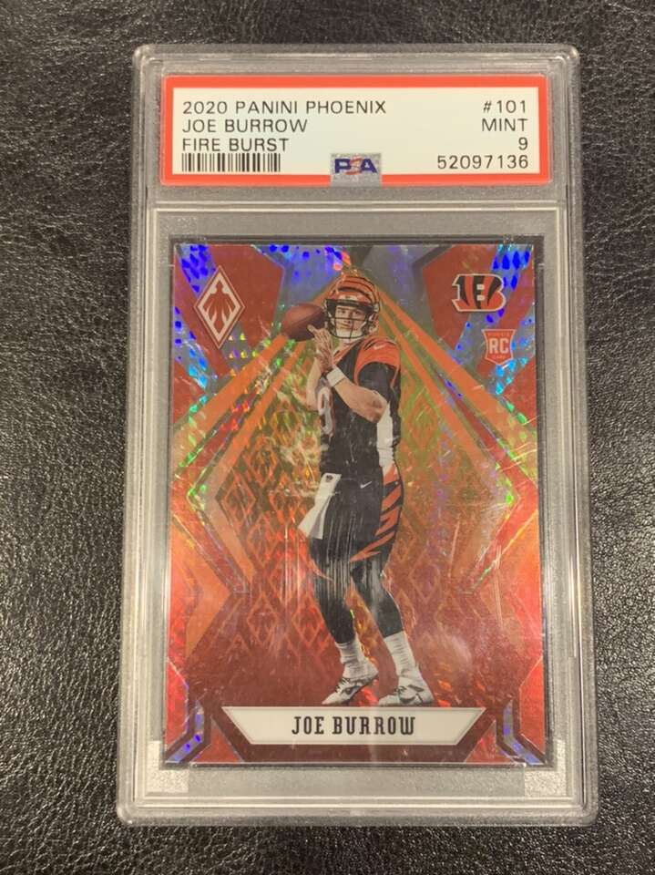 Phoenix FIRE BURST JOE BURROW ROOKIE PSA 9