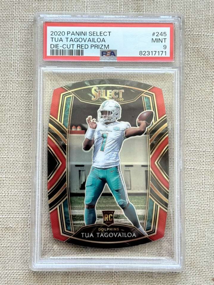 2020 Panini Select Tua Tagovailoa Die-Cut Red PSA9