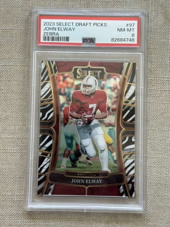 John Elway Select Draft Picks Zebra #97 PSA 8