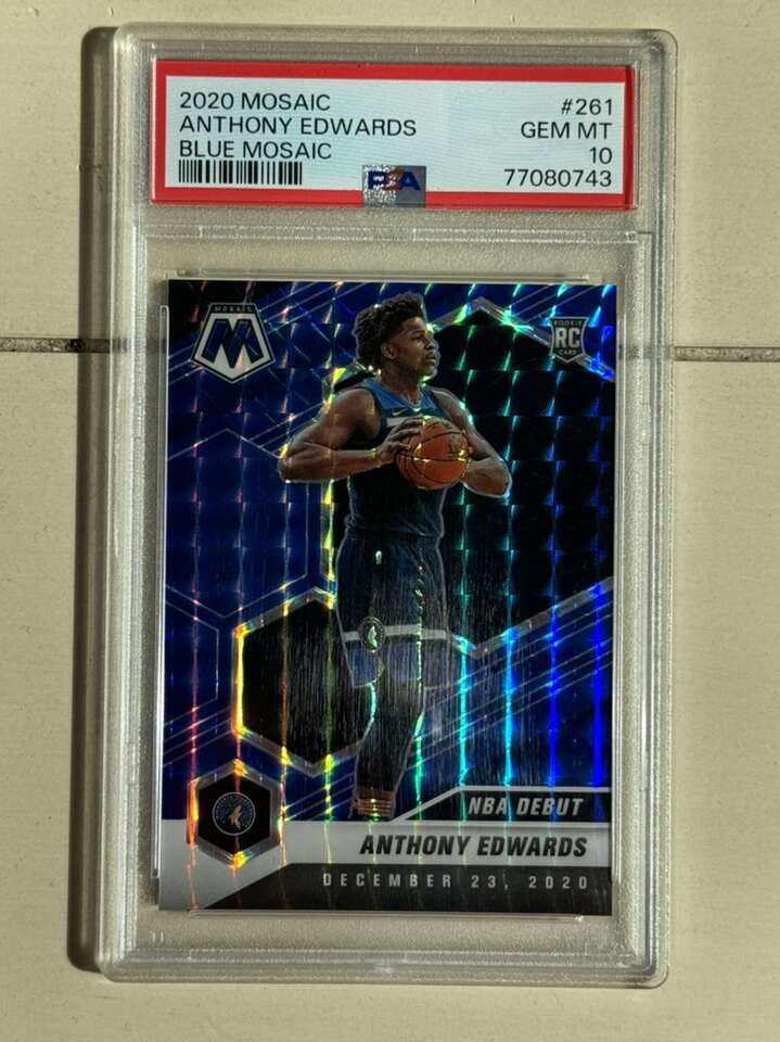 2020 Mosaic Anthony Edwards Blue Mosaic PSA 10
