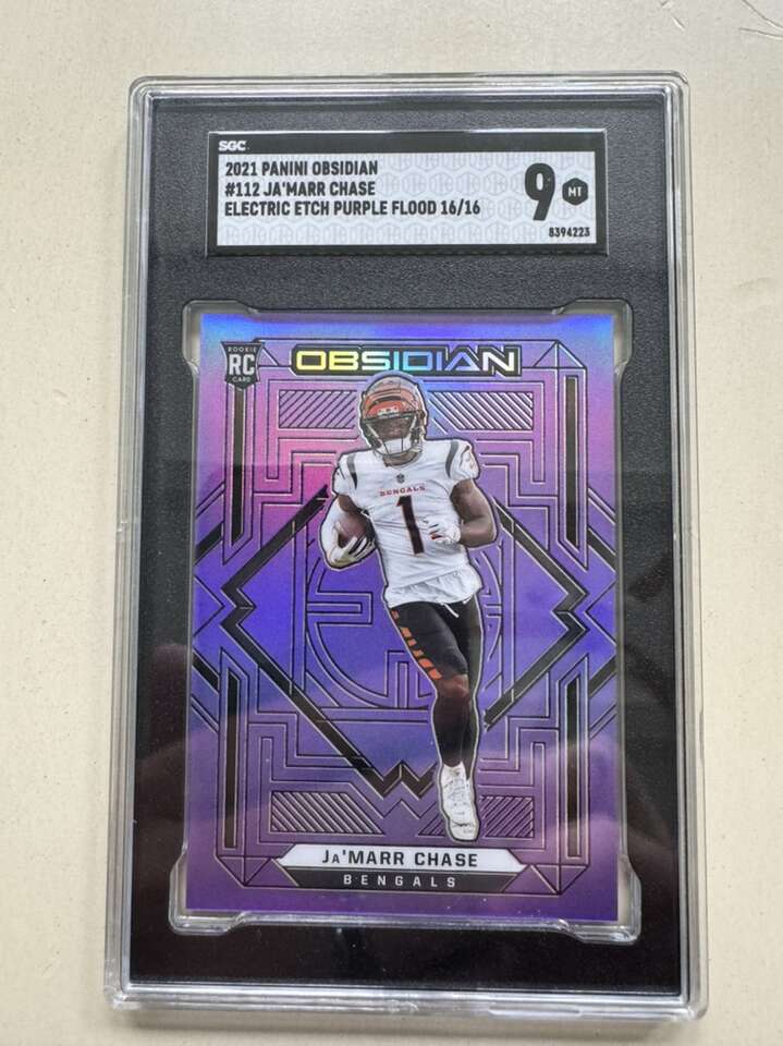 Obsidian Ja’marr Chase Purple Flood 16/16 SGC 9