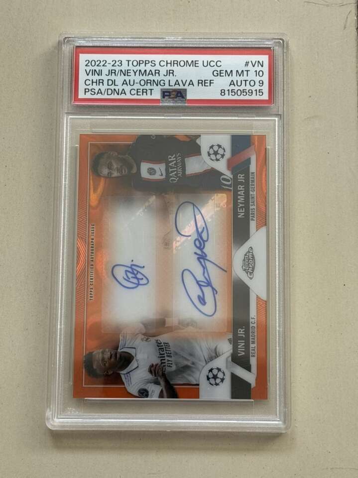 2022 Topps Chrome UCC Vini Jr/Neymar Jr Auto PSA10