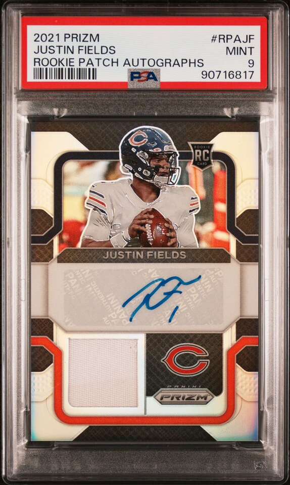2021 Prizm Justin Fields RPA Rookie Auto PSA 9