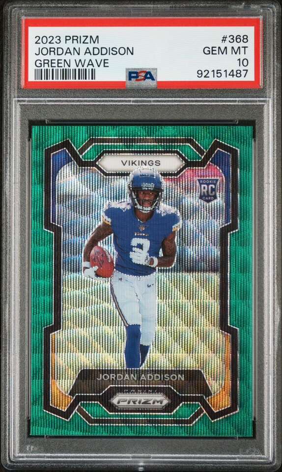 2023 Prizm Jordan Addison Green Wave #368 PSA 10