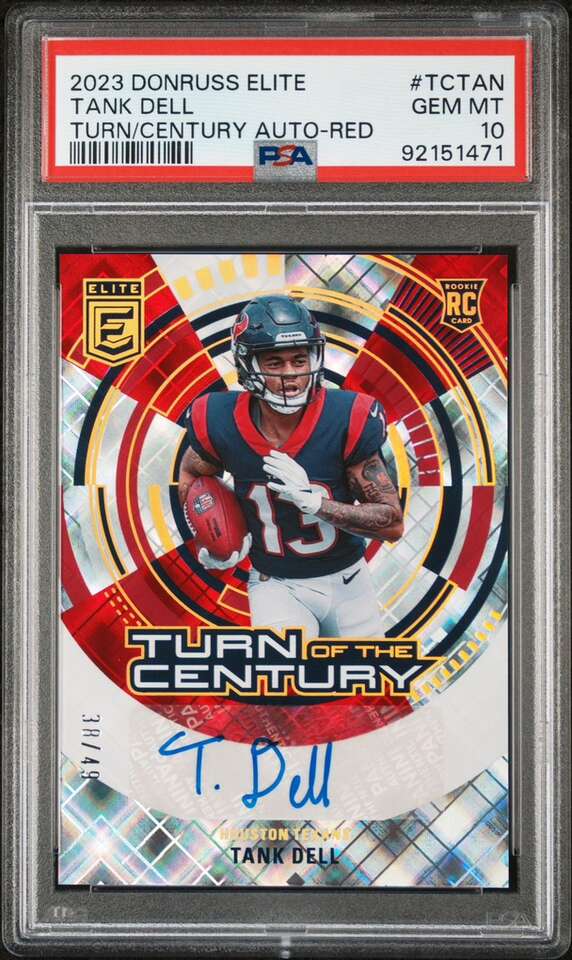 2023 Donruss Elite Tank Dell Rookie Auto /49 PSA10
