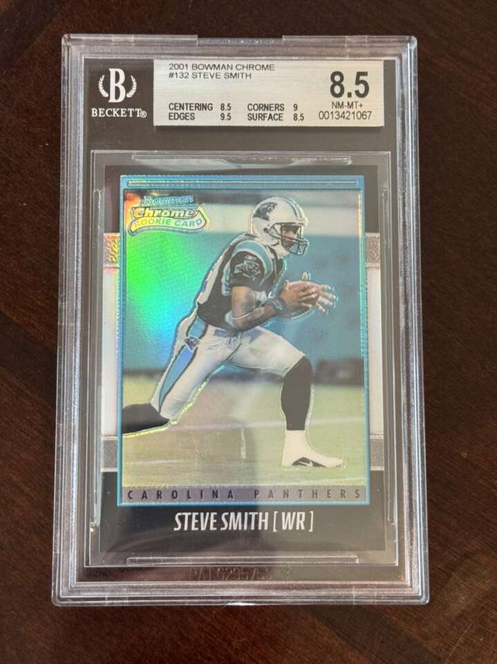 2001 Steve Smith Sr Bowman Chrome Rookie BGS 8.5