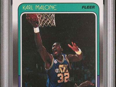 1988 Fleer Karl Malone #114 PSA 8 Utah Jazz