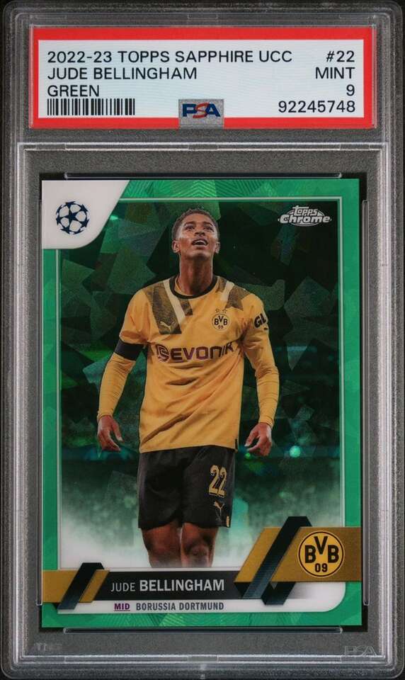 2022 Topps Sapphire UCC Jude Bellingham Green PSA9