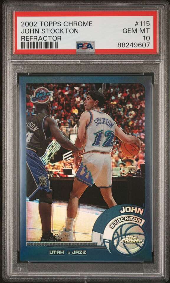 2002 Topps Chrome John Stockton Refractor PSA 10