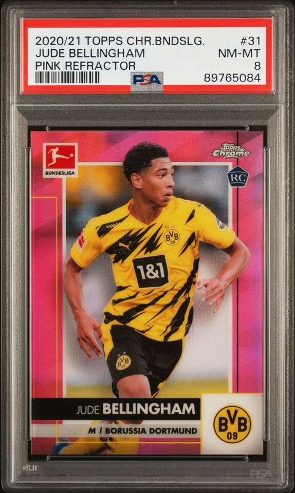 2020 Jude Bellingham Pink Refractor #31 /75 PSA 8